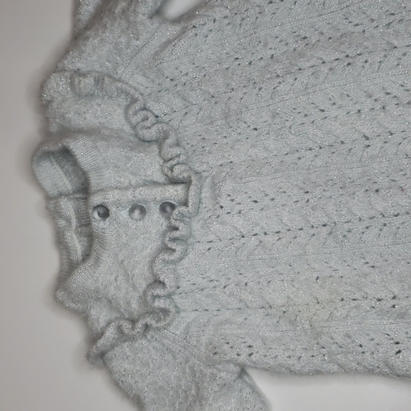 JANIE & JACK Knit Dress Tunic Metallic Sparkle Ruffle - Picture 2 of 6